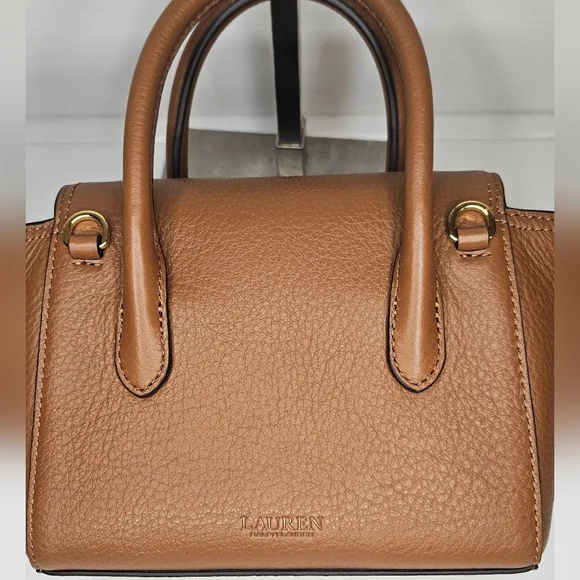 Lauren Ralph Lauren Pebbled Leather Small Tanner SatchelTan - Picture 4 of 5